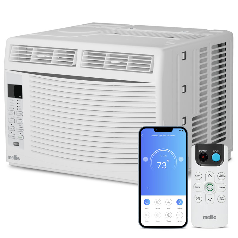 Mollie 6000 BTU White Smart Window Air Conditioner with Remote and WiFi