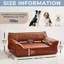 Canapé-lit de luxe en cuir brun pour animaux de compagnie, chaise longue d'intérieur pour chiens de taille moyenne et grande pesant jusqu'à 70 lb, meubles de repos faciles à entretenir