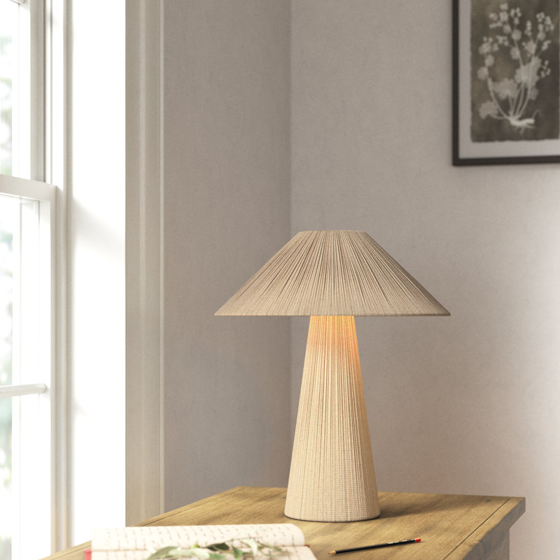 Karinthia Wicker/Rattan Table Lamp, Tan