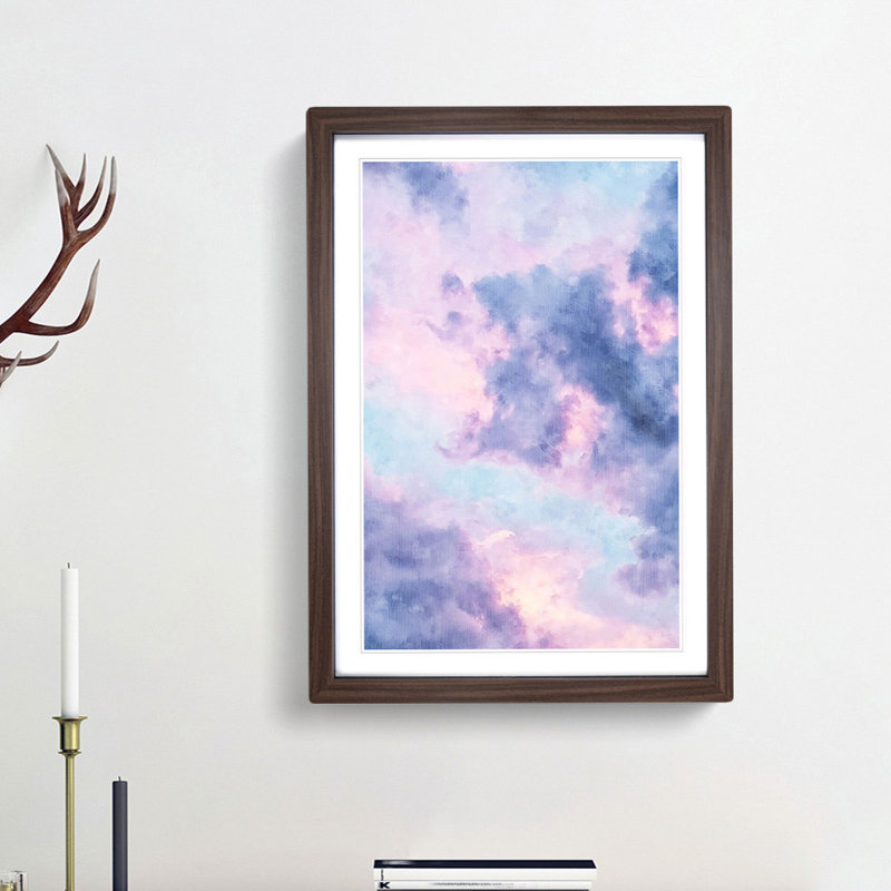The Purple Clouds - Picture Frame Painting Print, 87cm H x 62cm W x 2cm D, Walnut Framed