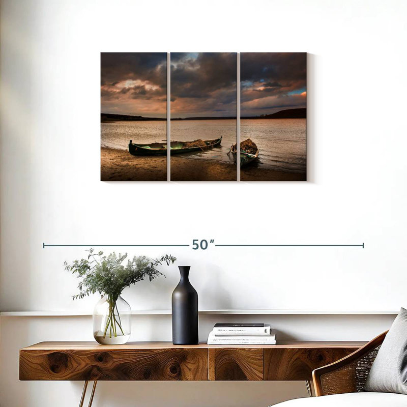 Mehar Fishing Boats At Twilight, 20" H x 33" W