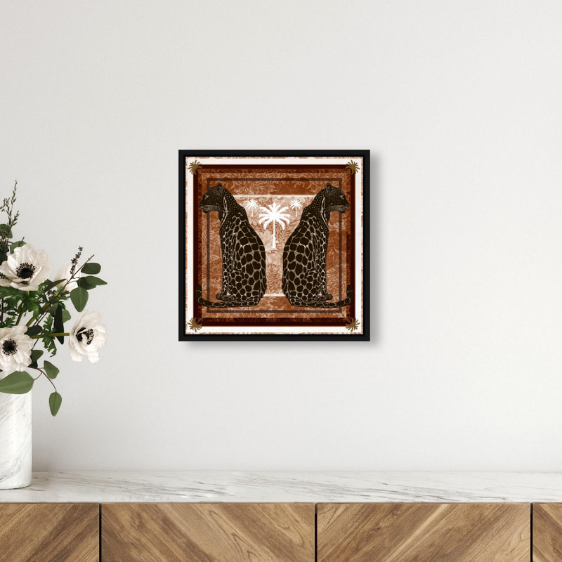 Casablanca Leopardo Print Glam Jungle by Oliver Gal, Black Frame, 12 x 12, 13"H x 13"W, Black Frame