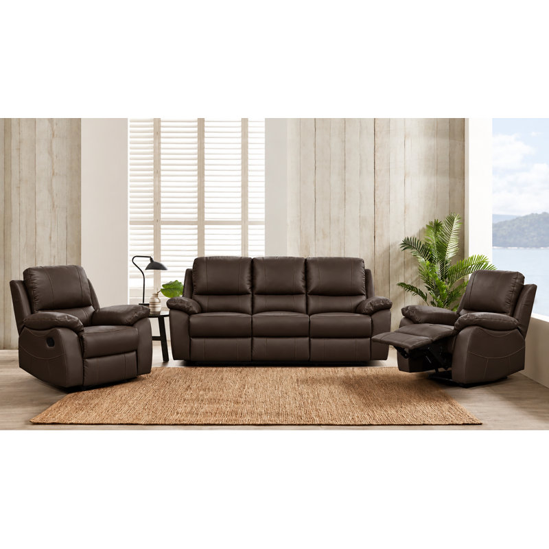 Canapé inclinable 2 places en cuir de 60 pouces, style moderne et compact, couleur espresso, Espresso