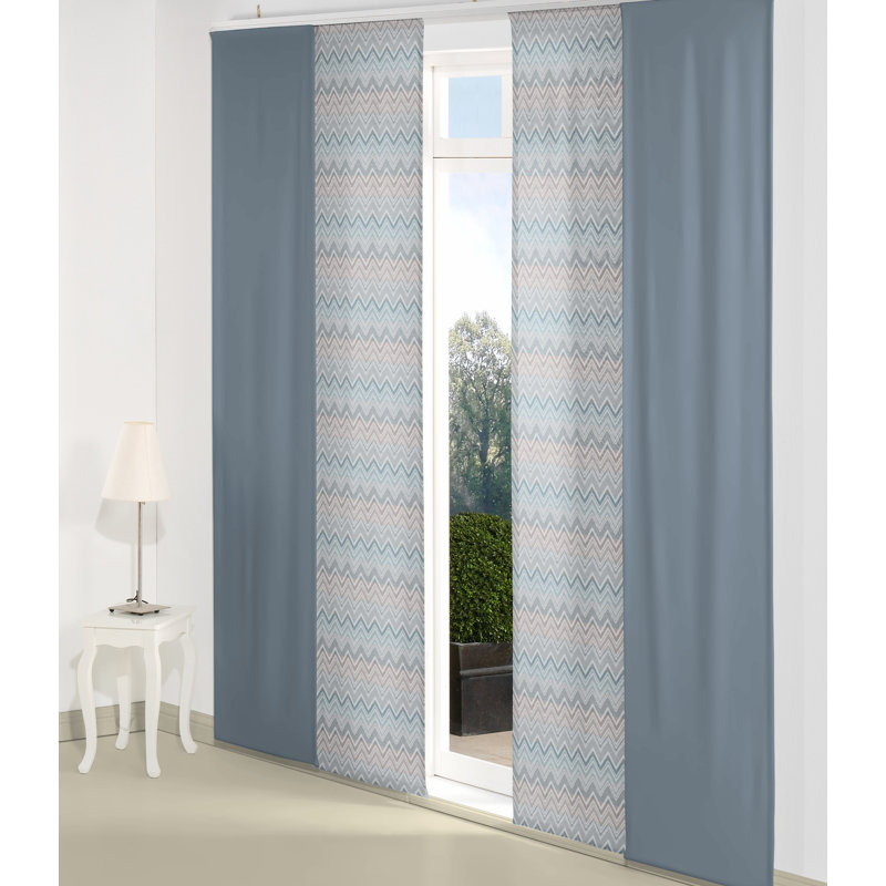 Kurtus Room Darkening Single Curtain, Blue/Grey, 60 W x 225 D cm