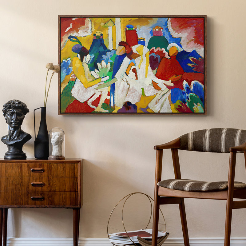 Oriental, 1909 - Toile tendue avec châssis Wassily Kandinsky, 24 po x 36 po, Noyer
