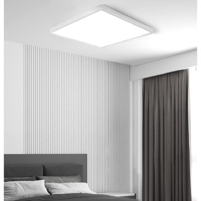 2Pack 12 pouces 24W plafonnier encastré à DEL, 5000K plafonnier carré, 3200LM plafonnier plat pour chambre à coucher, salon, salle à manger