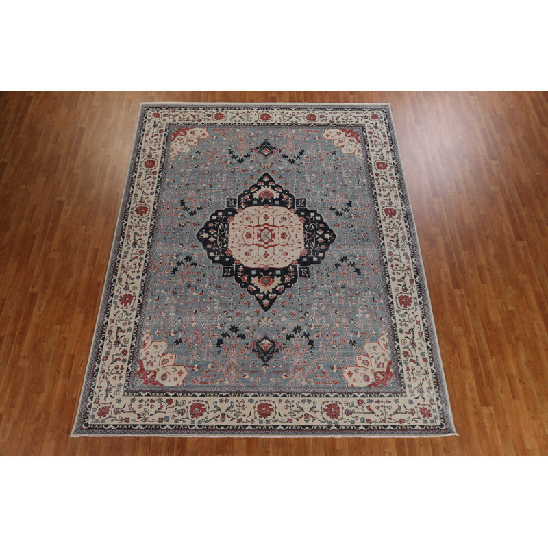 Tapis oriental Kashan Mohtasham noué à la main 9 x 12