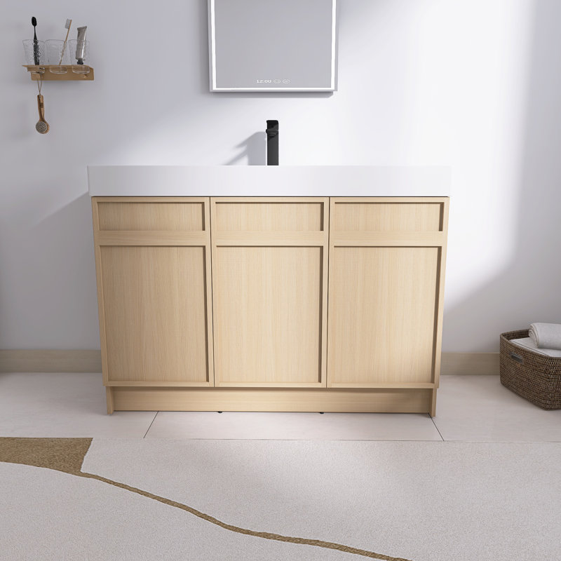  Ensemble de meuble-lavabo autoportant avec lavabo en résine simple 48 po Karnor, 48"