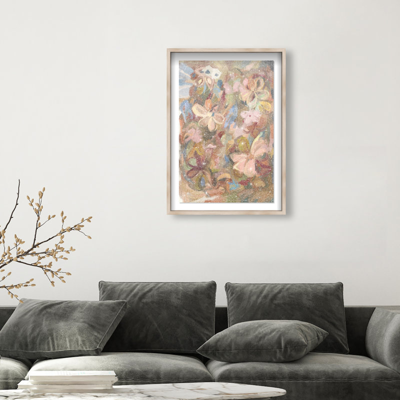 Moving Eden II Shadowbox Abstract Print by Oliver Gal, Black Frame, 10 x 15, 16.5"H x 11.5"W, Natural Oak Shadowbox
