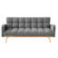 Canapé-lit ajustable en tissu molletonné gris 69 po, canapé multifonctionnel pour petits espaces de chambre à coucher-1936319426