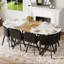 Spacieux ensembles de table à manger 9 pièces avec plateau en faux marbre et chaises en cuir, élégance moderne pour les réunions de famille