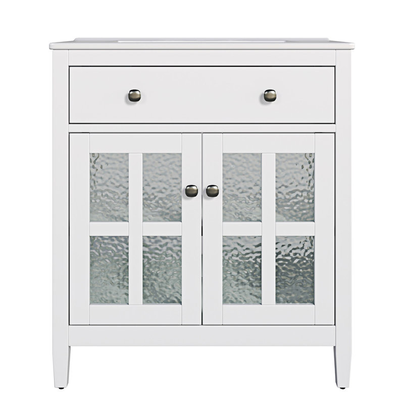 Bathroom Vanity With Ceramic Sink, White