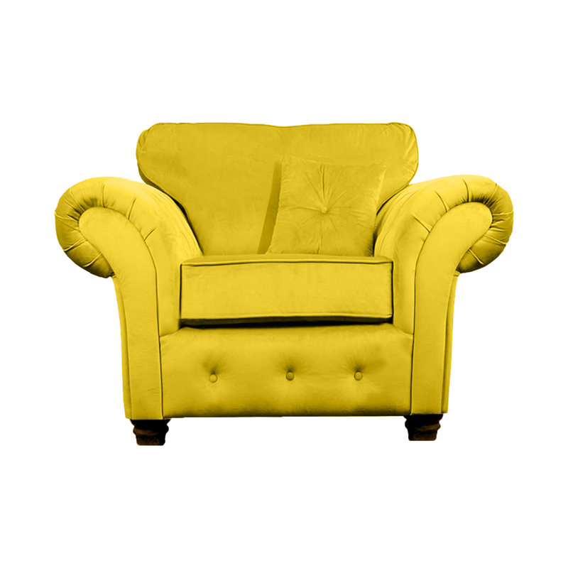 Lila Velvet Chesterfield Chair, Lemon