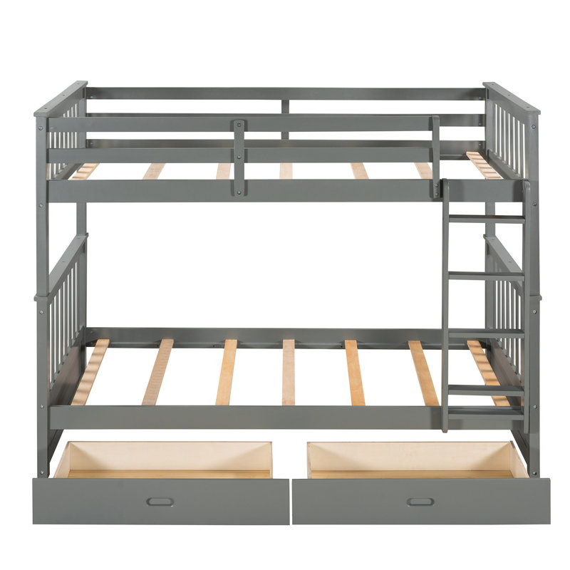 Lit superposé gris avec rangement Twintwin - fonctionnel et essentiel pour la chambre à coucher