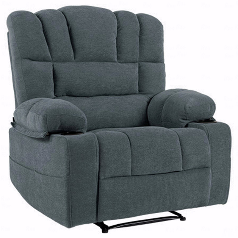 Avec fonction de massage et fauteuil inclinable avec vibration chauffante, Gris