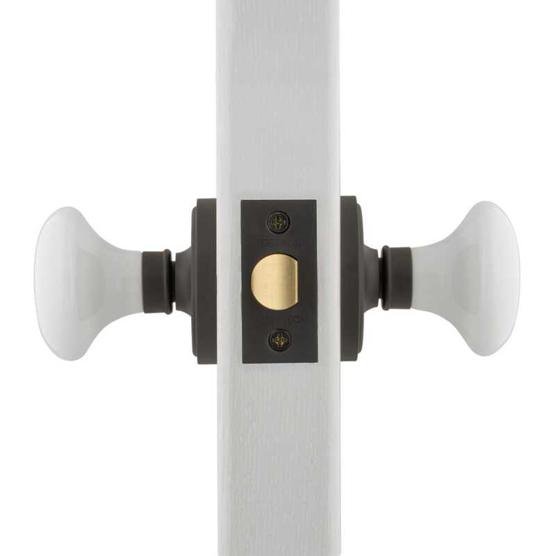Classic Rosette with White Porcelain Door Knob, Oil-Rubbed Bronze, 2.375"