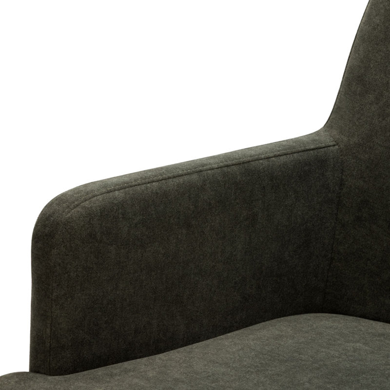 Fauteuil de salle à manger rembourré Ernesto, Noyer avec microsuède mousse