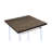 Oak Table - Base, Rectangular Medium Brown Top With Delicate Pattern, White Square Legs For Small Spaces & Bar Stylish Base For Area Dining