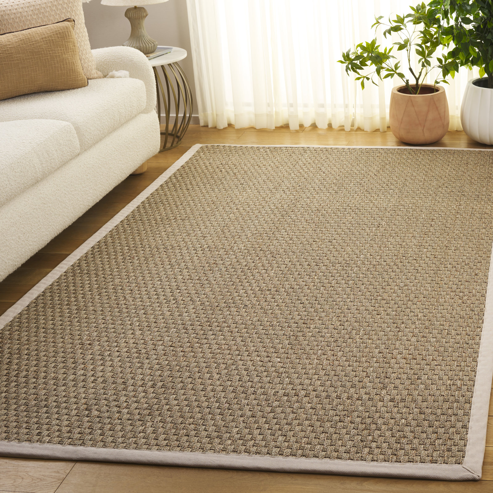 Dollard Natural Ivory Seagrass Rug, Rectangle 5' x 7'