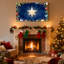 Ornement étoile de Noël cadre de Noël flocons de neige branches de pin, ensemble de 3 impressions d'art sur toile-628942846