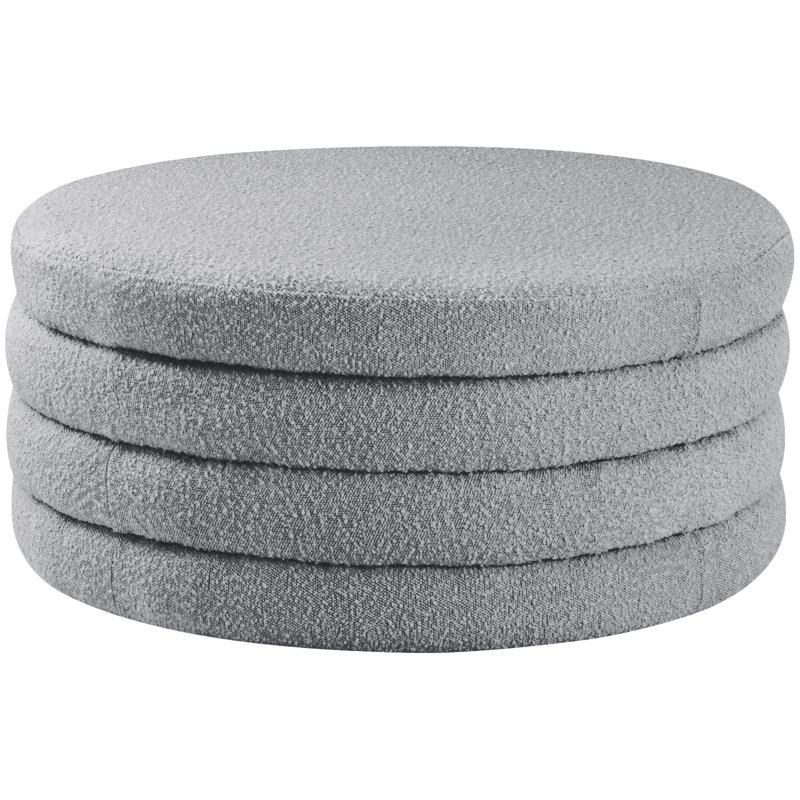 Repose-pieds standard Amy-Claire, Tissu gris bouclé