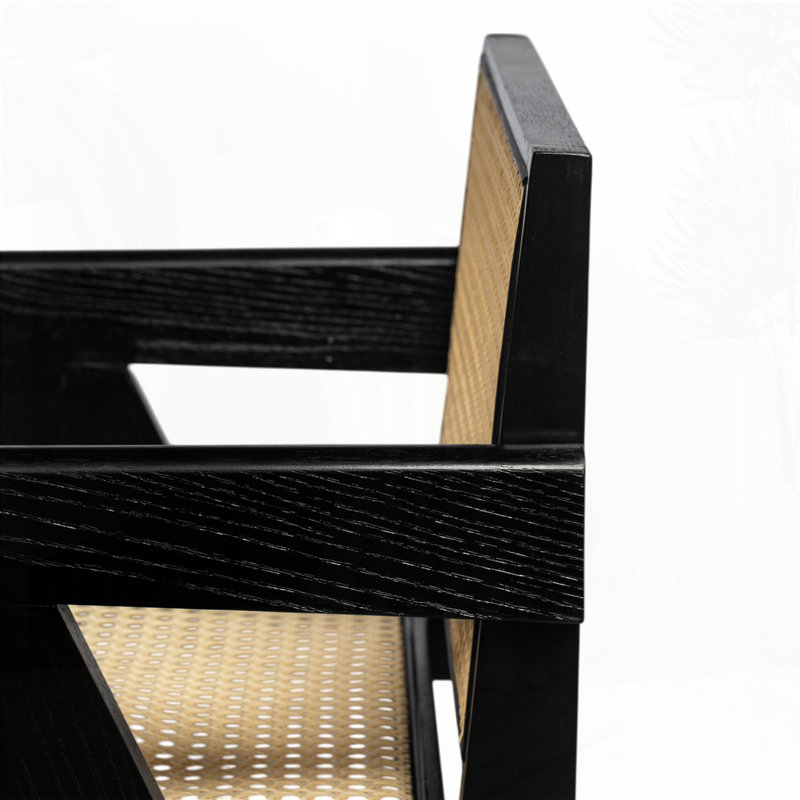 Chaise avec accoudoirs, Noir