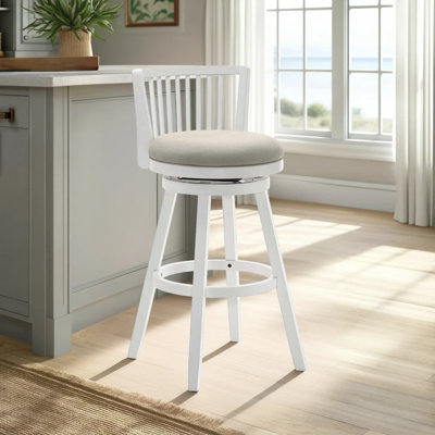 Drumrankin Counter Height Or Bar Height Rubberwood Barstool With Fabric Seat