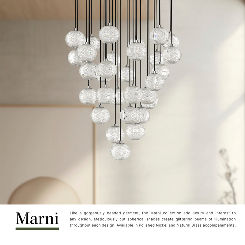 Marni 30 - Light LED Pendant, Natural Brass