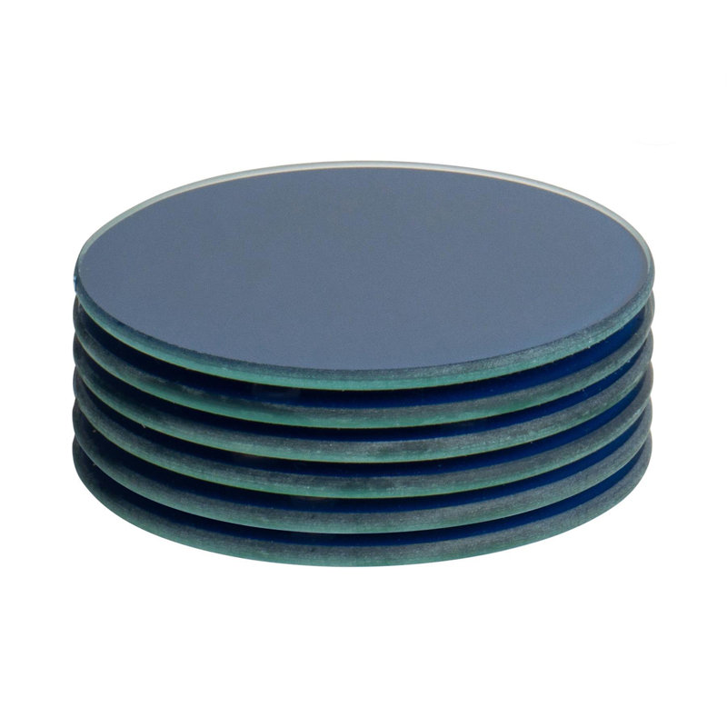 Harbour Housewares - Round Glass Coasters, Hague Blue