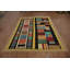 Tapis coloré multicolore contemporain 9 x 13