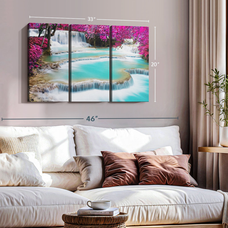 «Kuang Si Waterfall» sur, H 20 po x l 33 po x P 1,25 po