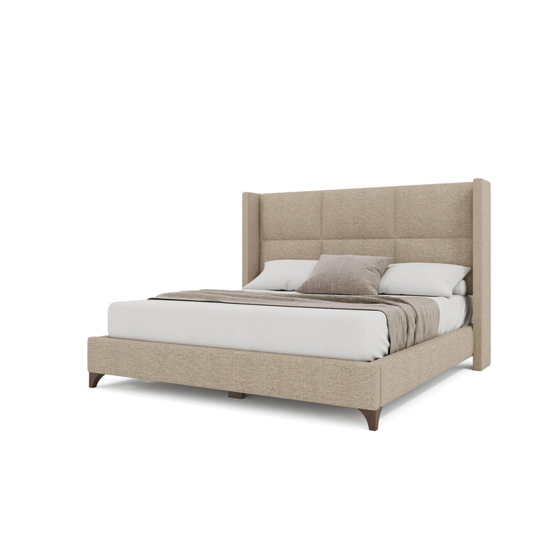 Lit carré tapissier Megan, Revolution® graine de lin, Très grand