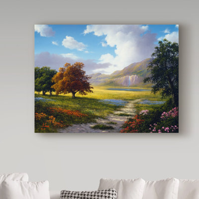 Fikes «Mountain Scene 3», reproduction de peinture à l'huile sur toile tendue