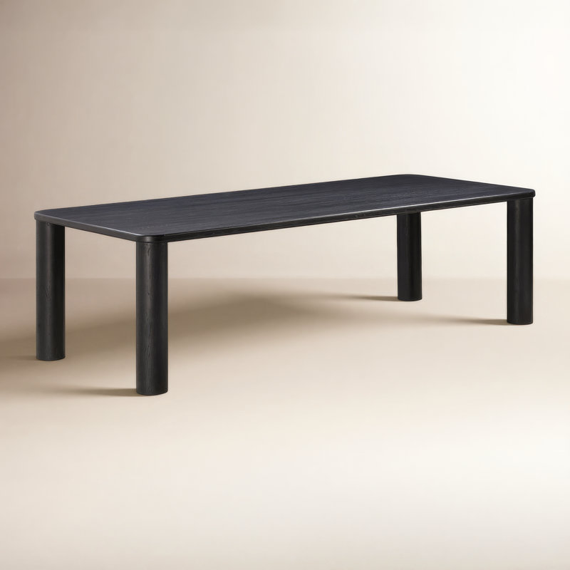 Tov Furniture Akola Black Oak Rectangular Dining Table, Black Oak