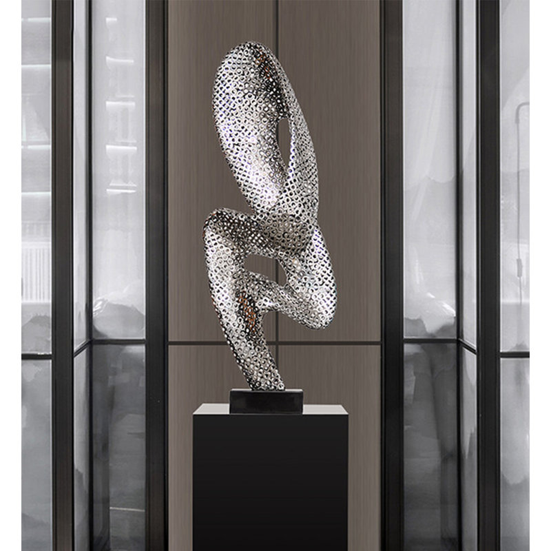 Sculpture moderne en acier inoxydable