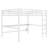 Queen Size Metal Loft Bed with LED Light, Power Outlet, Noise Reduction Frame, Space-Saving Design, White