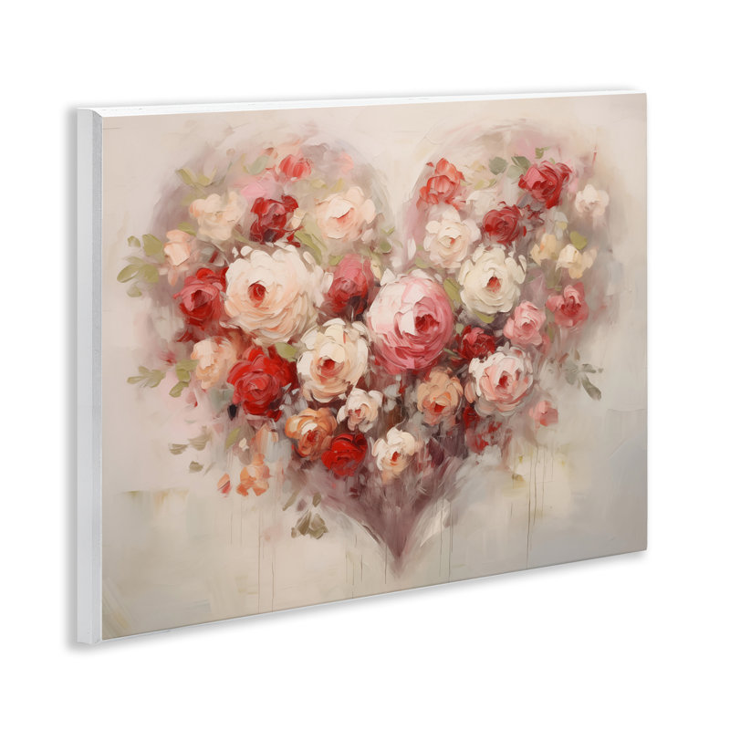 «Valentine Roses Heart», plaque murale par Arlington Prints