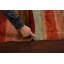 Tapis rouge / vert en laine noué à la main de conception unique 4 pi 7 po x 6 pi 2 po New Age