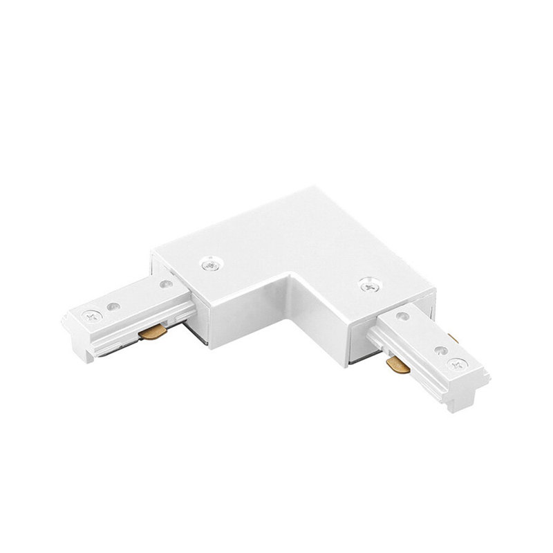 Connecteur en l à gauche métallique, Série Halo, Blanc
