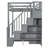 Full Over Full Size Murphy Bed with Hydraulic Lift & Desk Design, Gray