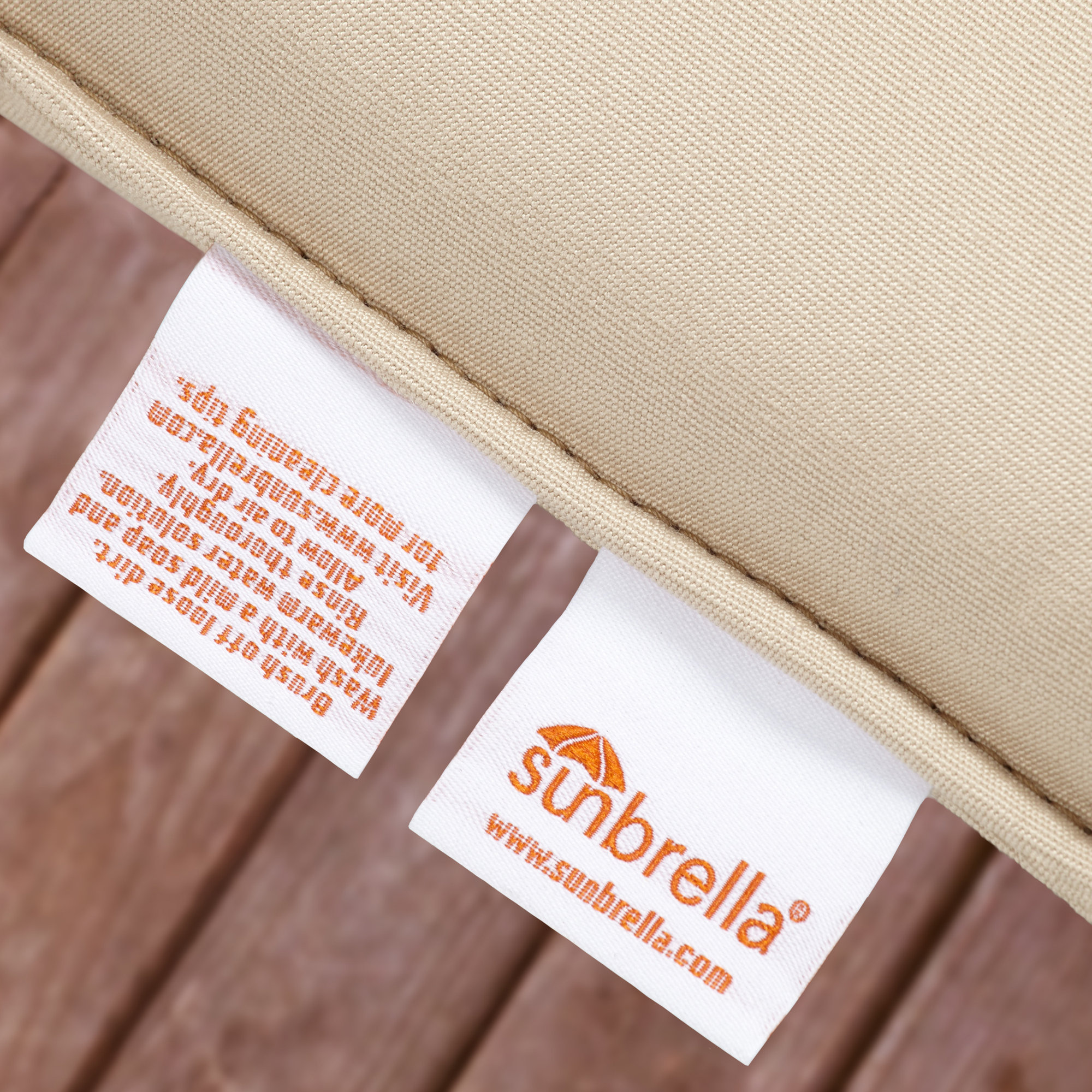 Sunbrella Indoor/Outdoor Chair Cushion, Spectrum Sand Sunbrella® Plainweave, 23.5" x 23", 5"