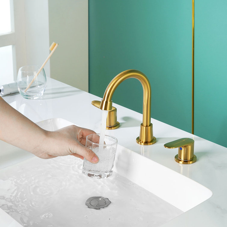 8 inch Two Handles Widespread Bathroom Sink Faucet with Drain and Supply Line
