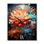 Horloge murale Bouddha, art bouddhiste orange et turquoise-99629243