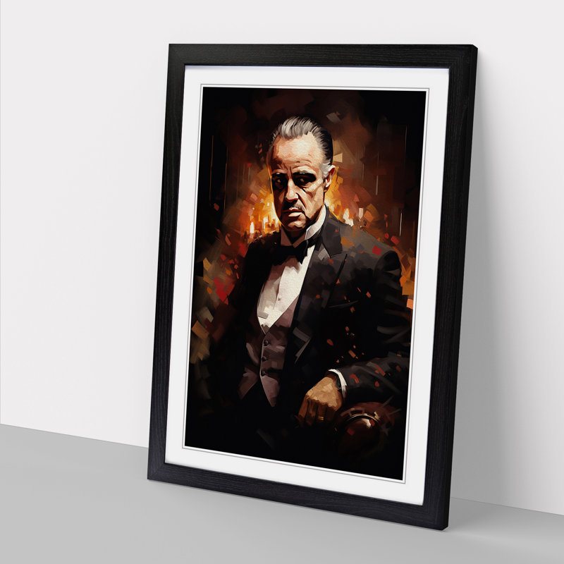XYZ-FRM-V1223-1622 The Godfather Informel - Single Picture Frame Print on Wood, 46cm H x 34cm W x 2cm D, Black