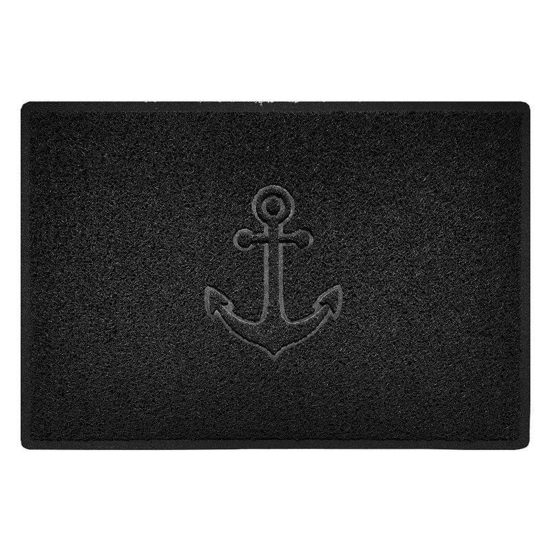 Non-Slip Indoor Door Mat, 1.2cm H x 90cm W x 60cm L, Black
