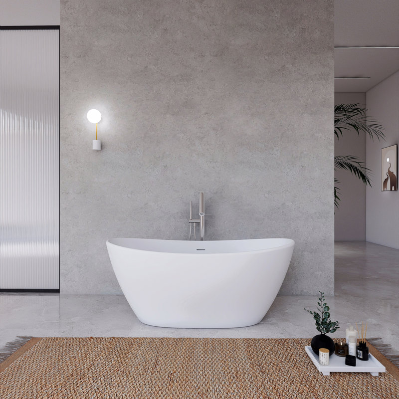 Baignoire de trempage autoportante à surface solide de 61 pouces