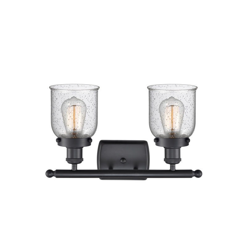 Éclairage pour meuble-lavabo 2 lumières Calton, Noir mat, Incandescent, Grainé