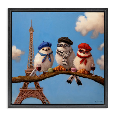 Cadre flottant Parisian Chic Birds in Paris, design par Lucia Heffernan