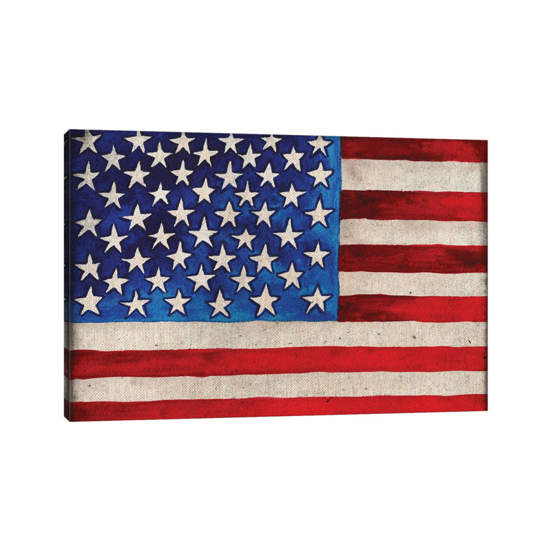 American Flag by Elizabeth Medley - Wrapped Canvas Gallery-Wrapped Canvas Giclée, 20.32 cm H x 30.48 cm W