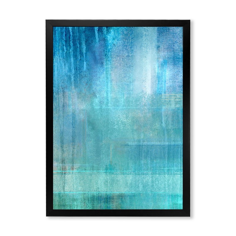 «Blue Meets Turquoise Abstract Art II», reproduction d'art moderne et contemporaine sur toile, H 20 po x l 12 po x P 1 po